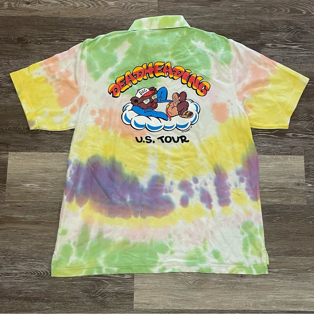 Grateful Dead Tie Dye Polo Shirt Deadheading US Tour 2018 Size XL Mister Mort